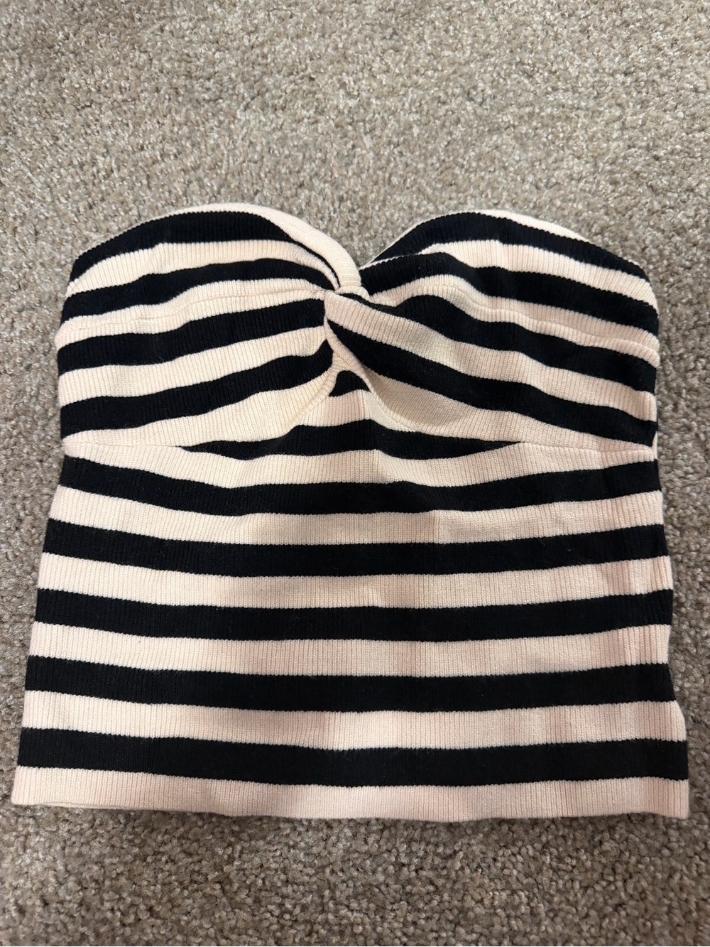Amazon Women's Strapless Twist-Front Tube Top - Black & Cream